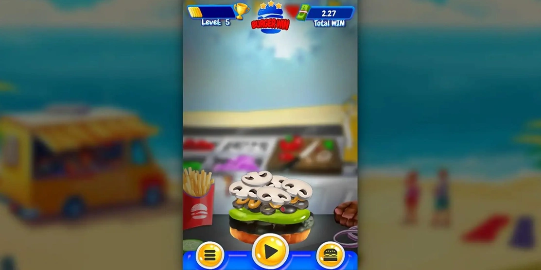 Burger WIn Captura de pantalla 1 Media hamburguesa.