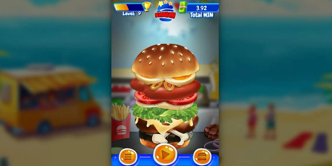 Burger Win ScreenShot 3 Hamburguesa completa.