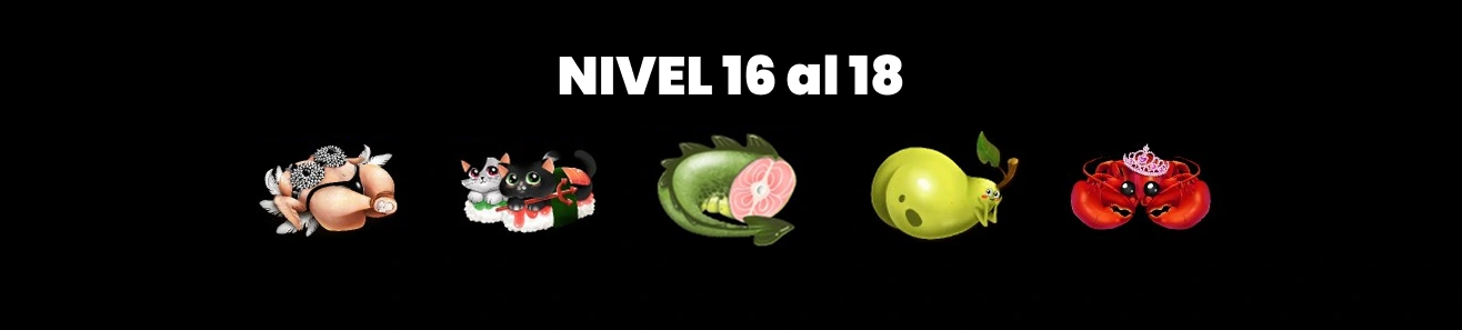 Nivel 16 - 18 Símbolos Burger Win.