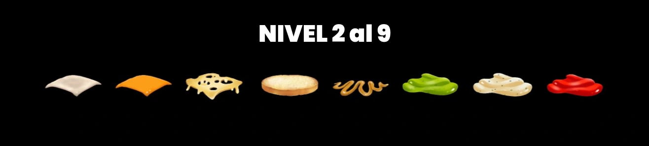 Nivel 2 - 9 Símbolos Burger Win.